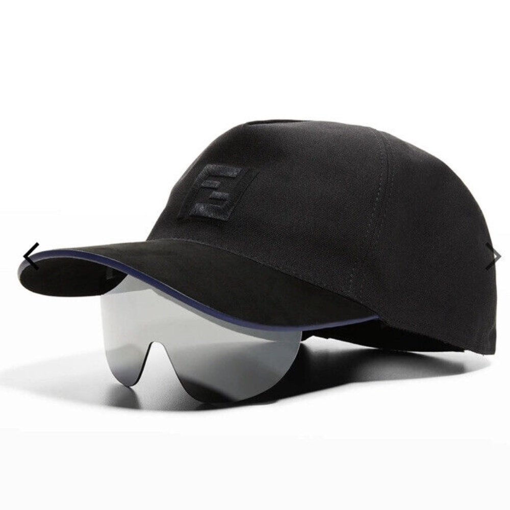 Authentic NEW Fendi Tonal Logo Baseball Cap w/Shield Mask